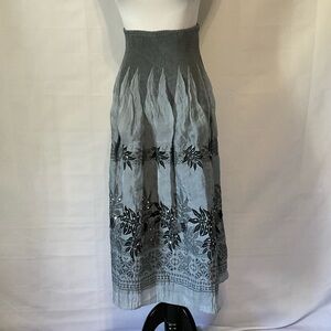 Anthropologie Lapis beaded dress/skirt with elastic waist One size